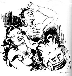 John Carter, Dejah Thoris and Tars Tarkas in the Sunday strip