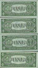 Hawaiian one dollar bills: back