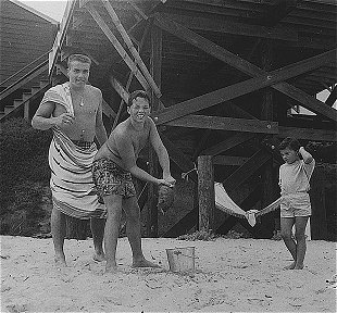 Mike, John and Dian at the beach