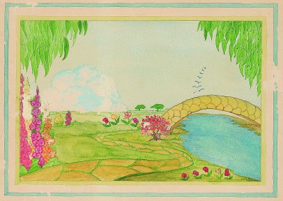 Bridge in watercolours ~ 1934 by Jane