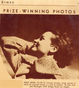 Prize winning photo of Jane by husband, JCB: 10452 Bellagio Rd, LA