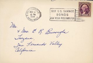 December 11, 1936 letter from Jane to ERB and Florence