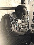 John Coleman Burroughs at work in his studio