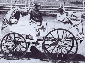 Emma Burroughs on a stage coach in Idaho